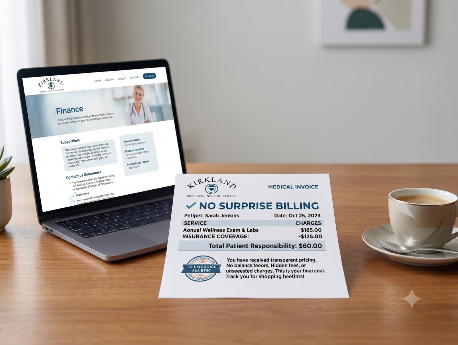 A clear, no-surprise billing summary of patient costs