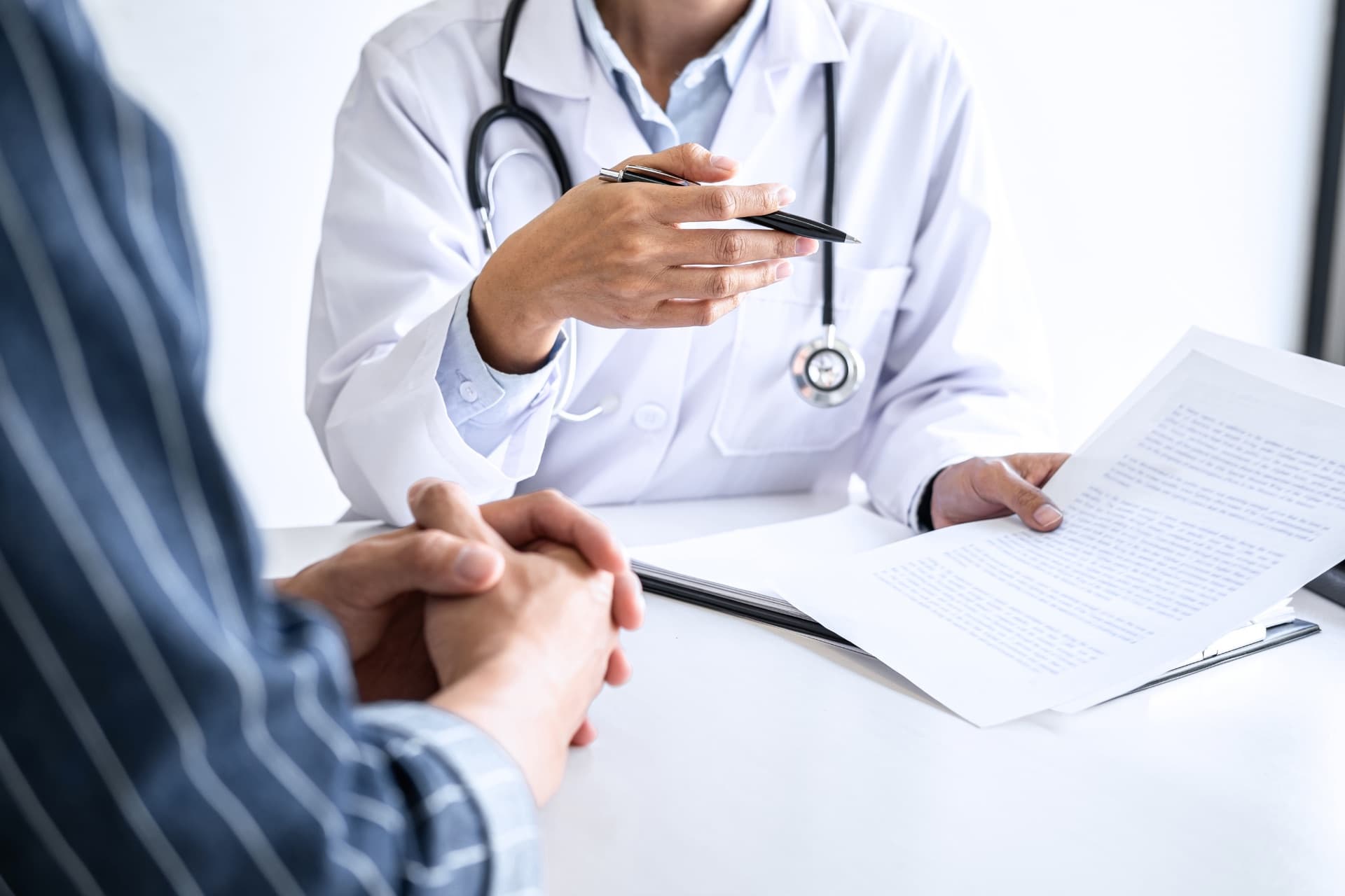 A provider discussing a patient's care plan